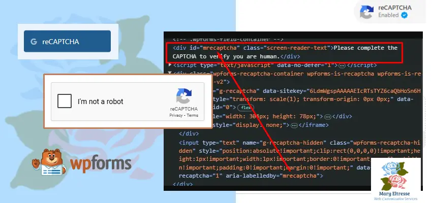 How to Add WPForms reCAPTCHA Label using WordPress Hook
